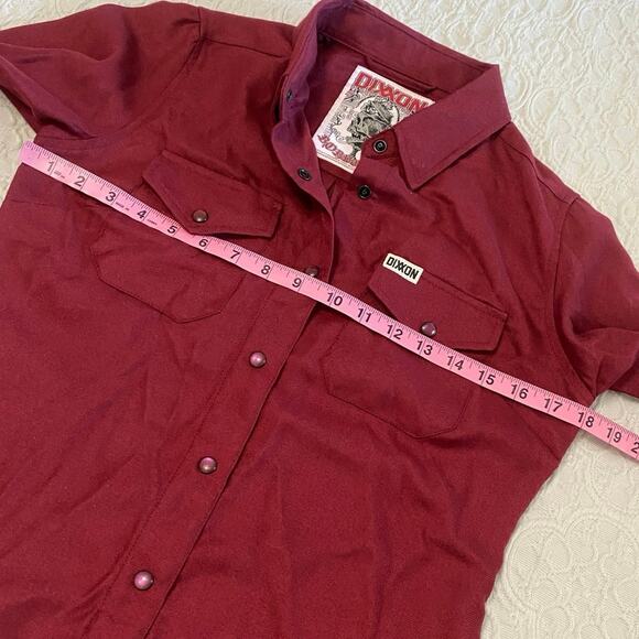 Dixxon Bordeaux Flannel Women’s Size Small Pearl Snap Barncore Biker punk fall - Picture 3 of 10